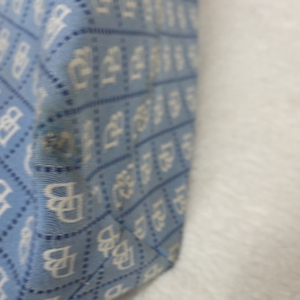 Blue and Tan Designer Tote Bag - Picture 5 of 7